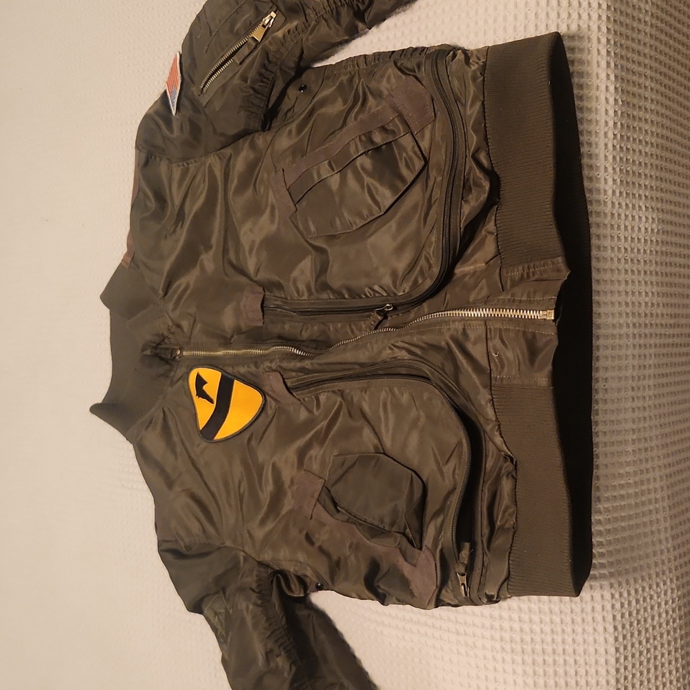 Army green bomber jacket